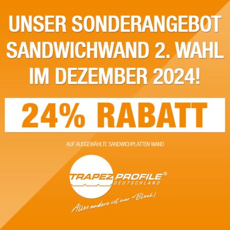 24% Rabatt auf Sandwichplatten Wand